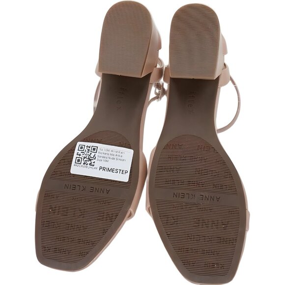 Anne Klein Mia Ankle Strap Block Heel Sandals Nude Smooth US 10M - Picture 6 of 6